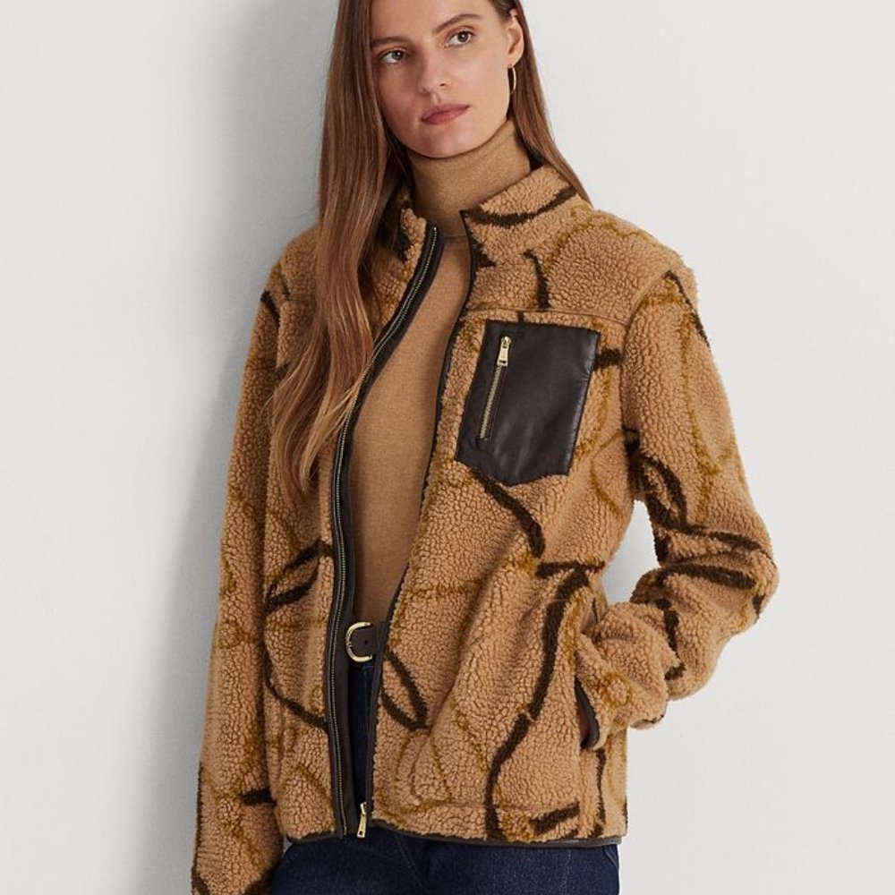 Lauren Ralph Lauren Equestrian Motif Fleece Jacket, L